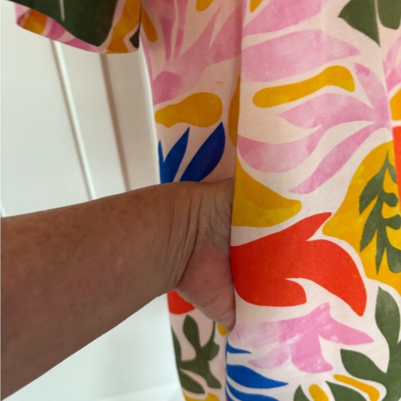 Olivaceous Colorful Tropical Print Shift Dress Sz Med - Picture 5 of 6